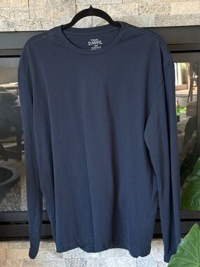 True Classic Long Sleeve Crew Neck Tee - Navy